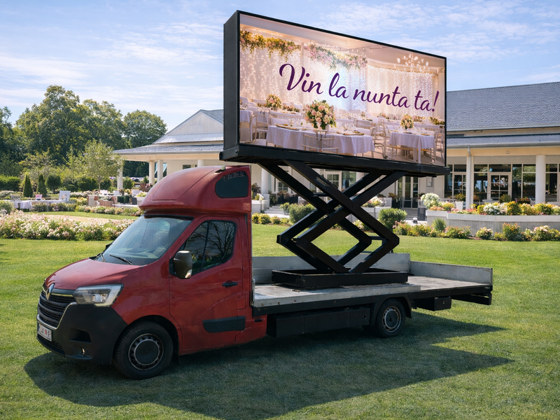Ecran LED Mobil DOOH 4x2m inchiriere evenimente publicitate out.