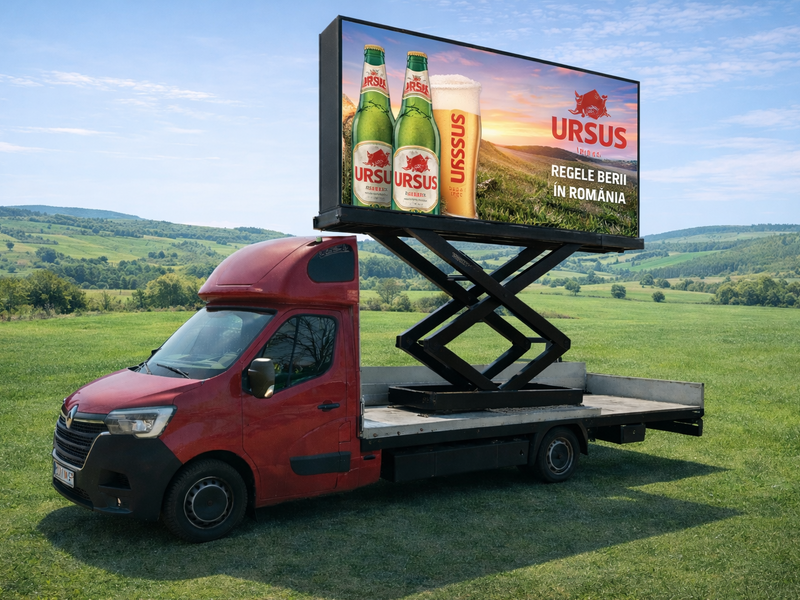 Ecran LED Mobil DOOH 4x2m inchiriere evenimente publicitate out.