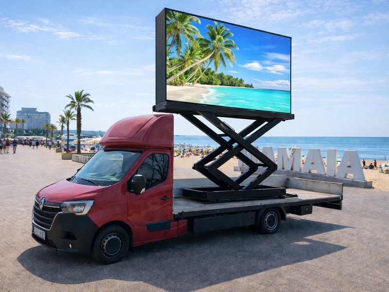 Ecran LED Mobil DOOH 4x2m inchiriere evenimente publicitate out.