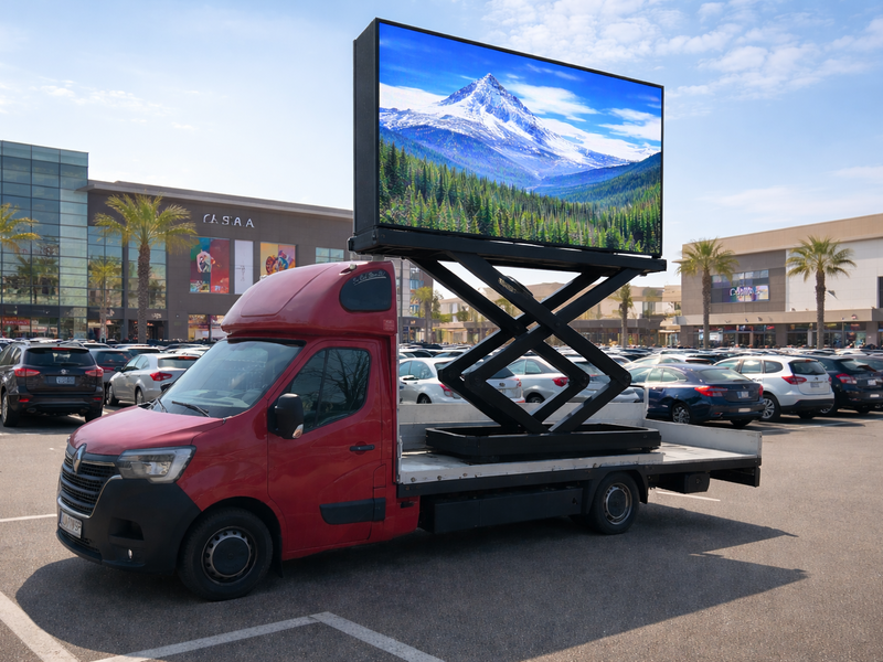 Ecran LED Mobil DOOH 4x2m inchiriere evenimente publicitate out.